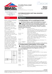 1st Insulation Partners Limited. Cosytherm rockwool cavity wall insulation