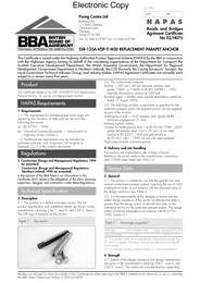 Fixing Centre Ltd. SSR-135A-VDP-TI M20 replacement parapet anchor