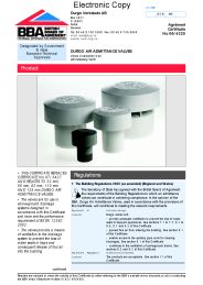 Durgo Verkstads AB. Durgo air admittance valves