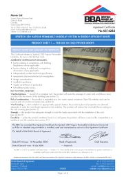 Monier Ltd. Spirtech 250 vapour permeable underlay system in energy-efficient roofs. Product sheet 1 - for use in cold pitched roofs. 2nd issue