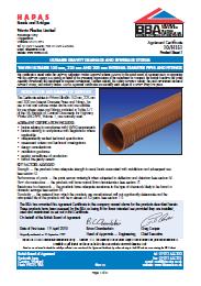 Wavin Plastics Ltd. Wavin UltraRib 150 mm, 225 mm and 300 mm internal diameter pipes and fittings. Product sheet 1