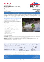 RPM/Belgium N.V. - Alteco Technik GmbH. Matacryl (One Coat) Bridgedeck waterproofing system. Product sheet 1