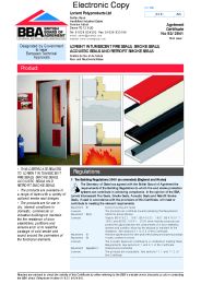 Lorient Polyproducts Ltd. Lorient intumescent fire seals, smoke seals, acoustic seals and retrofit smoke seals. Third issue