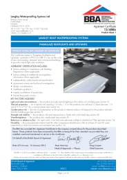 Langley Waterproofing Systems Ltd. Langley roof waterproofing systems. Paraglaze rooflights and upstands. Product sheet 1