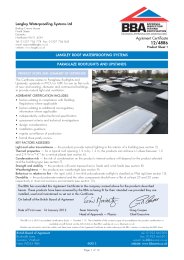 Langley Waterproofing Systems Ltd. Langley roof waterproofing systems. Paraglaze rooflights and upstands. Product sheet 1