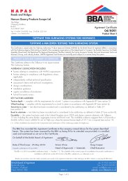 Hanson Quarry Products Europe Ltd. Tuffpave thin surfacing systems for highways. Tuffpave 6 mm (open texture) thin surfacing system. Product sheet 3. 3rd issue