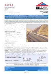 Linear Composites Ltd. Linear Composites retaining walls and bridge abutments systems. Paraweb straps for reinforced soil retaining walls and bridge abutments. Product sheet 1
