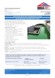 Grace Construction Products Ltd. Silcor liquid-applied roof waterproofing systems. Silcor 900HA roof waterproofing system. Product sheet 2