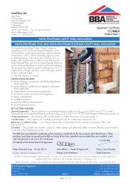 InstaFibre Ltd. Insta-Polypearl cavity wall insulation. Insta-Polypearl Plus and Insta-Polypearl Platinum cavity wall insulation. Product sheet 1