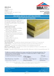 Ursa UK Ltd. Ursa partial and full fill cavity wall insulation. Ursa Cavity Batt 32 insulation. Product sheet 2