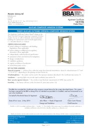 Munster Joinery Ltd. AluClad composite window systems. PassiV AluClad outward opening composite window system. Product sheet 1