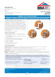 Warmfill Limited. Warmfill cavity wall insulation. Warmfill, Warmfill Silver and Warmfill Super Silver cavity wall insulation. Product sheet 1. 2nd issue