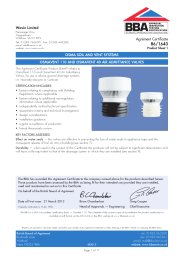 Wavin Limited. Osma soil and vent systems. OsmaVent 110 and OsmaVent 40 air admittance valves. Product sheet 1