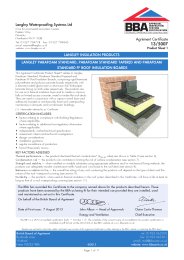 Langley Waterproofing Systems Ltd. Langley Insulation Products. Langley Parafoam Standard, Parafoam Standard Tapered and Parafoam Standard FF roof insulation boards. Product sheet 1