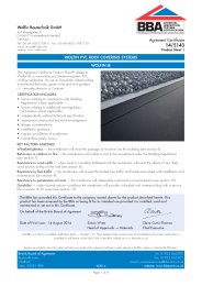 Wolfin Bautechnik GmbH. Wolfin PVC roof covering systems. Wolfin IB. Product sheet 1