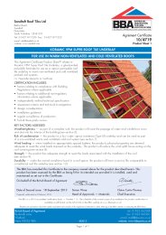 Sandtoft Roof Tiles Ltd. Koramic VPM super roof tile underlay. For use in warm non-ventilated and cold ventilated roofs. Product sheet 1