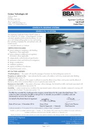 Centaur Technologies Ltd. Centech PU roofing systems. Centech PU 10 system. Product sheet 1