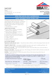 Icopal Limited. Icopal Pour and Roll roof waterproofing. Icopal Vapourbar vapour control layer. Product sheet 4