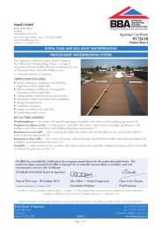 Icopal Limited. Icopal Pour and Roll roof waterproofing. Proflex roof waterproofing system. Product sheet 3