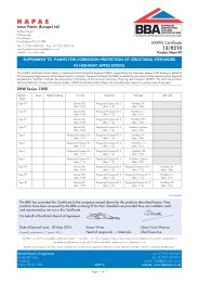 Jotun Paints (Europe) Ltd. Supplement to Paints for corrosion protection of structural steelwork in highway applications. Product sheet 99