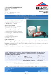 Triton Chemical Manufacturing Co Ltd. Triton chemical damp-proofing systems. Tri-Cream. Product sheet 1