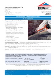 Triton Chemical Manufacturing Co Ltd. Triton chemical damp-proofing systems. Tri-Gel DPC system. Product sheet 2