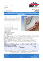 Thermal Economics Ltd. Alreflex range of cavity wall insulation and cavity rain barriers. Alreflex Platinum. Product sheet 4