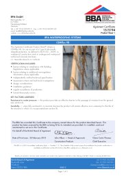 BPA GmbH. BPA waterproofing systems. CEMflex VB. Product sheet 1