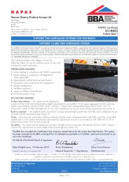 Hanson Quarry Products Europe Ltd. Tuffgrip thin surfacing systems for highways. Tuffgrip 14 mm thin surfacing system. Product sheet 1