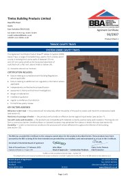 Timloc Building Products Limited. Timloc cavity trays. System 2000E cavity trays. Product sheet 1