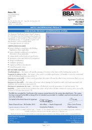 Matco SRL. Matco waterproofing products. Nord Bitumi Iter roof waterproofing system. Product sheet 1