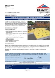 Max Frank Limited. Pecavoid expanded polystyrene ground heave products. Pecavoid cellular void formers. Product sheet 1