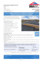 Alumasc Exterior Building Products Ltd. Alumasc euroroof roof waterproofing membranes. Euroroof mono roof waterproofing membrane. Product sheet 1