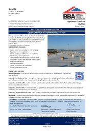 Geco SRL. Geco waterproofing products. Gecogom roof waterproofing system. Product sheet 1