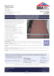 Briggs Amasco Ltd t/a Hyflex Roofing. Hyflex roofing cold applied liquid systems. Exemplar balcony and walkway systems. Product sheet 2