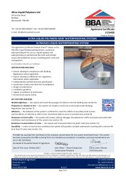 Ultra Liquid Polymers Ltd. Ultra Liquid Polymers roof waterproofing systems. Ultraflex liquid waterproofing system. Product sheet 1
