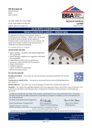 SAS (Europe) Ltd. SAS (Europe) cladding systems. ProWall rainscreen ...