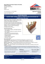 Saint-Gobain Construction Products UK Limited trading as Celotex. Celotex insulation. Celotex TB3000, GA3000, GA4000 and XR4000 PIR insulation boards for timber-frame dwellings. Product sheet 2