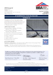 CETCO Europe Ltd. XP waterproofing system for structures. Waterstop XP. Product sheet 2