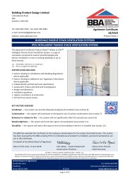 Building Product Design Ltd. Glidevale passive stack ventilation systems. IPSV intelligent passive stack ventilation system. Product sheet 1