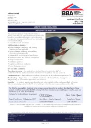 Jablite Limited. Jablite floor insulation. Jabfloor 100 and 150. Product sheet 2