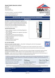 Henkel Polybit Industries Limited. Bitustick self-adhesive waterproofing membranes. Bitustick XL. Product sheet 3
