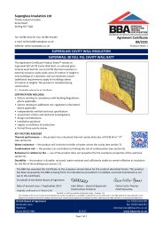 Superglass Insulation Ltd. Superglass cavity wall insulation. Superwall 38 full fill cavity wall batt. Product sheet 1