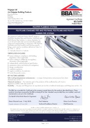 Polypipe Ltd t/a Polypipe Building Products Ltd. PolyPlumb standard pipe and PolyMax, PolyPlumb and PolyFit barrier pipe systems. Product sheet 1