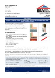 Lorient Polyproducts Ltd. Lorient seals. Lorient combined acoustic, smoke and fire seals, intumescent door edge seals, and smoke seals. Product sheet 1