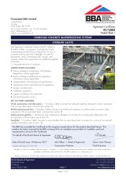 Cementaid (UK) Limited. Cementaid concrete waterproofing systems. Everdure Caltite. Product sheet 1