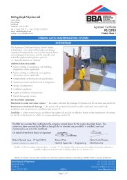 Stirling Lloyd Polychem Ltd. Stirling Lloyd waterproofing systems. Integritank. Product sheet 1
