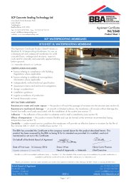 SCP Concrete Sealing Technology Ltd. SCP waterproofing membranes. Bitusheet XL waterproofing membrane. Product sheet 1