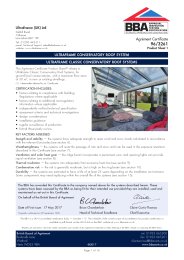 Ultraframe (UK) Ltd. Ultraframe conservatory roof systems. Ultraframe classic conservatory roof systems. Product sheet 1