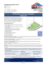 GCP Applied Technologies (UK) Ltd. GCP structural waterproofing membranes. Preprufe 160R. Product sheet 4